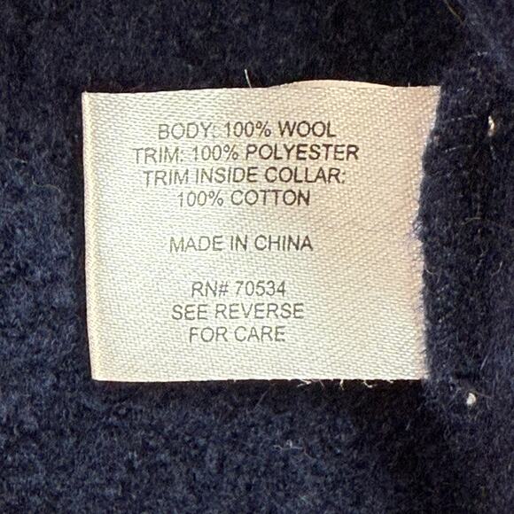 Orvis Boys Large Wool Pullover Sweater Navy Blue Red Trim Elbow Patches - Picture 5 of 7